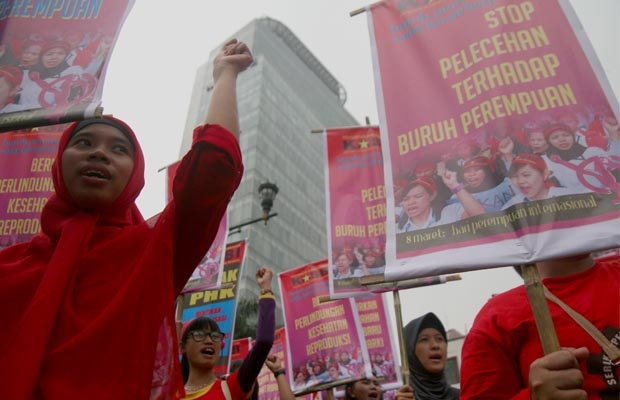 Ratusan Buruh Peringati Hari Perempuan Internasional