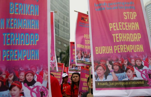 Ratusan Buruh Peringati Hari Perempuan Internasional