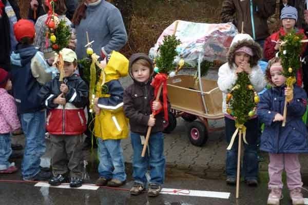 Kelinci, Telor dan Daun Palem pada Paskah di Jerman 