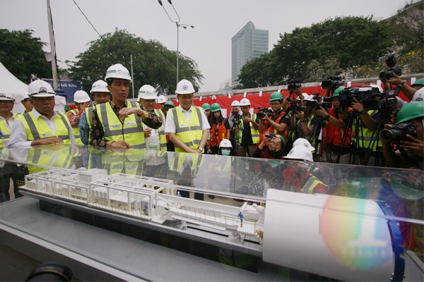 Presiden Joko Widodo Resmikan Bor Bawah Tanah MRT