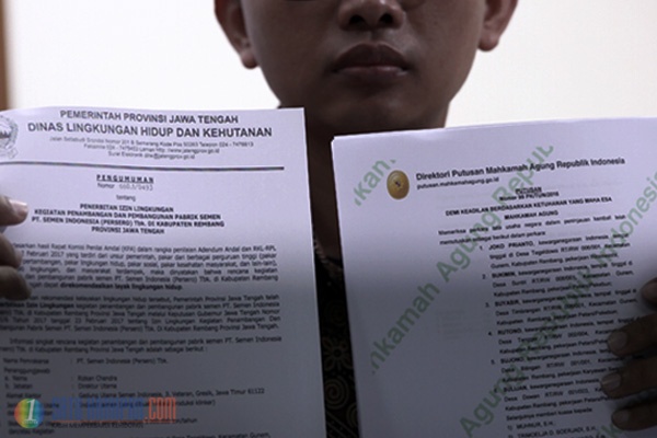 Gubernur Jateng Langgar Hukum Keluarkan Surat Izin Pabrik Semen