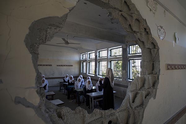 Hari Pertama Sekolah di Gaza Setelah Konflik
