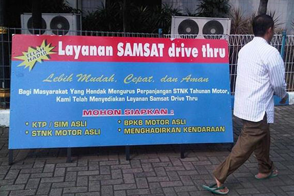Samsat Drive Thru: 5 Menit Bayar Pajak Kendaraan
