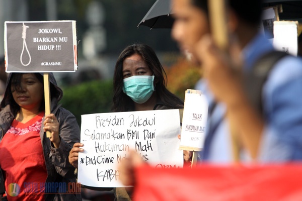Aliansi Tolak Hukuman Mati Demo di Seberang Istana Negara