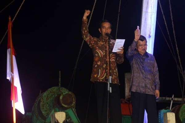 Pidato Kemenangan Jokowi di Atas Kapal Pinisi