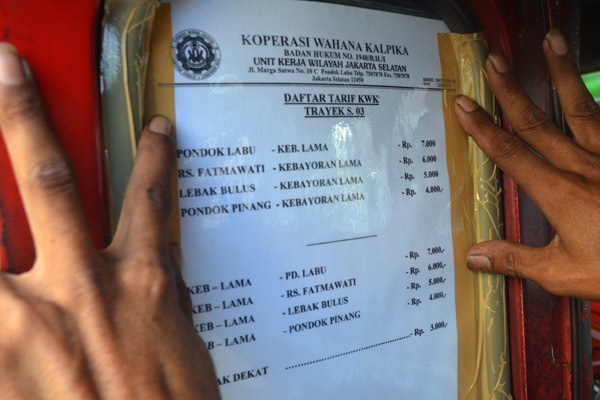 Tarif Angkutan di Jakarta Naik Rp 1.000