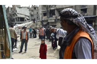 Rakyat Gaza Gelar Aksi Tolak ISIS di Yarmuk
