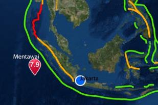 Gempa 8,3 SR Berpotensi Tsunami Guncang Mentawai, Sumbar