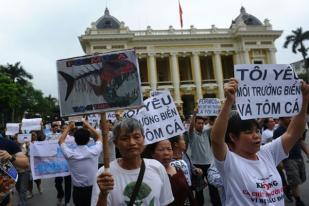 Warga Vietnam Protes Perusahaan Taiwan Atas Kebocoran Beracun