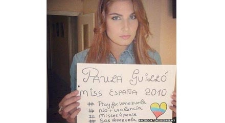 Ratu Kecantikan Menyerukan Perdamaian di Venezuela