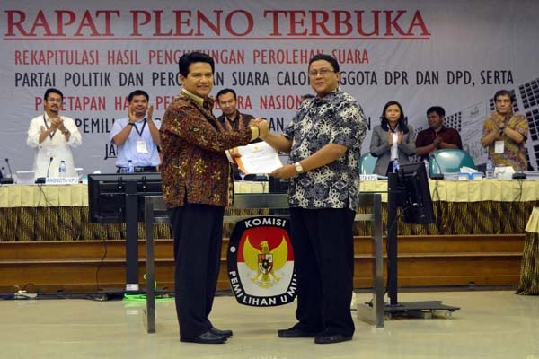 KPU Tetapkan Hasil Pemilu Legislatif Tahun 2014