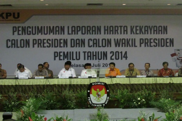 Prabowo dan Jokowi Umumkan Laporan Harta Kekayaan