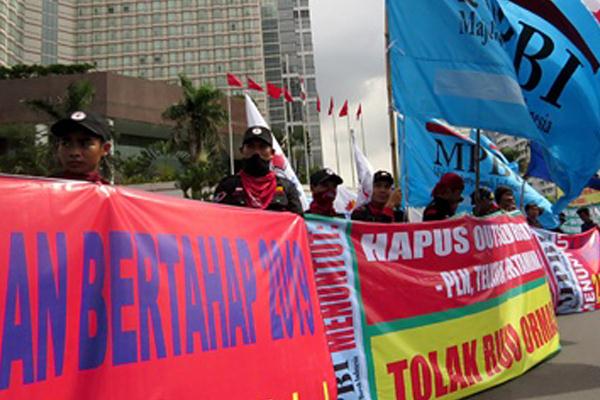 Aksi Buruh MPBI Menuntut Revisi Jaminan Kesehatan