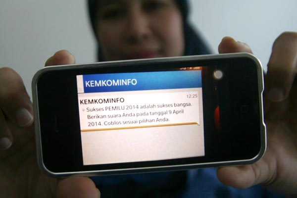 Peluncuran SMS Sukseskan Pemilu 2014