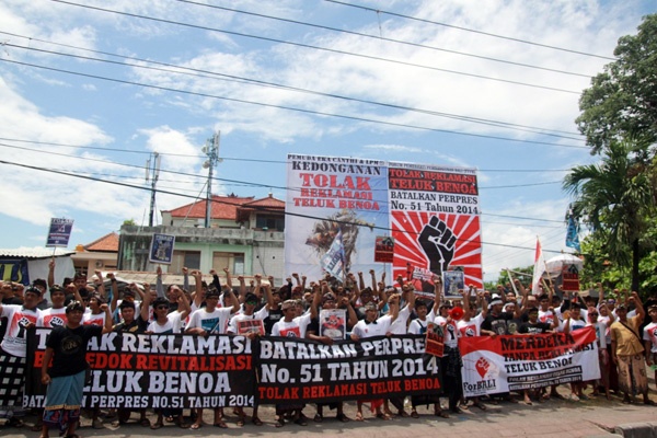 Ratusan Warga Kedonganan Demo Tolak Reklamasi Teluk Benoa