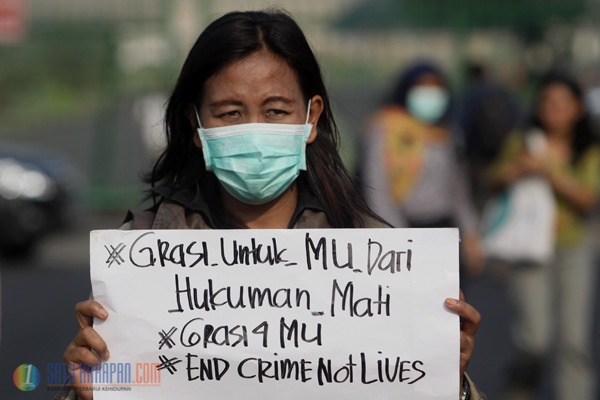 Aliansi Tolak Hukuman Mati Demo di Seberang Istana Negara