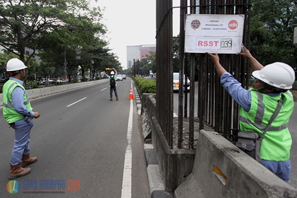 Survei Tiang Monorel untuk Proyek LRT Cawang-Dukuh Atas