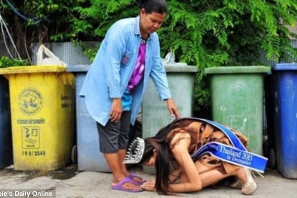 Ratu Kecantikan Bersimpuh di Kaki Pemulung Sampah Gemparkan Thailand