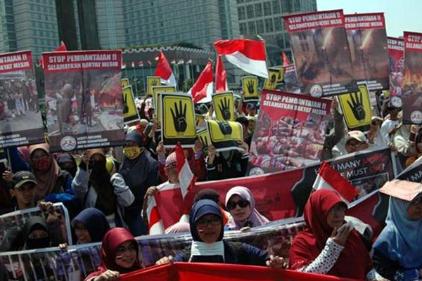 Demo KNKDM Kecam Pemerintah dan Kudeta Militer Mesir