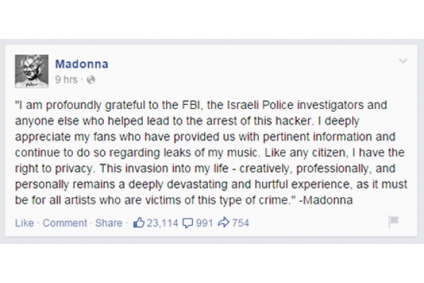 Bobol Album Baru Madonna, Pria Israel Dipenjara 14 Bulan