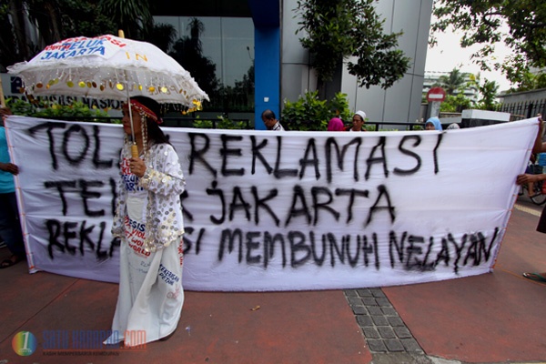 Puluhan Mahasiswa UI Demo Tolak Reklamasi Teluk Jakarta