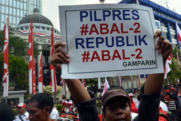 Massa Pendukung Prabowo-Hatta Kembali Aksi di Depan MK