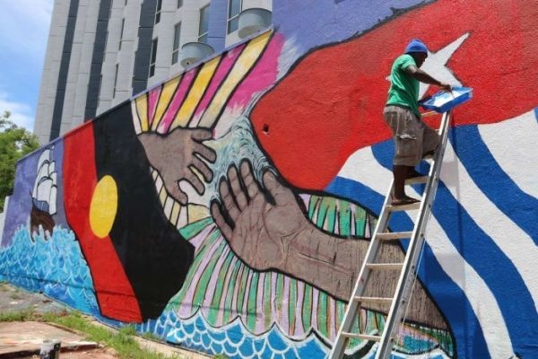 Mural Dukungan Aborigin pada Kemerdekaan Papua Dihapus