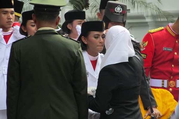 Gerak-gerik Paskibraka 2016 di Istana Merdeka
